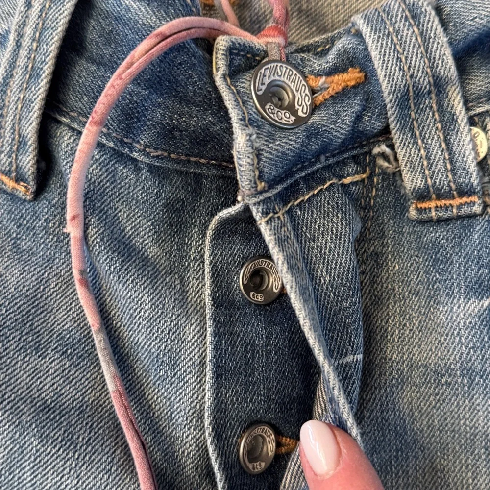 Levi's Engineered Jeans-Red Tab Button Fly Side Seam Split-Skater-Y2K-30x30-Rare - Picture 3 of 12